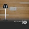 Lampka stołowa nocna V-TAC 3W LED 37cm ładowanie ściemnianie czarna VT-7576 3000K 310lm